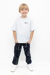 брюки  для мальчика  КР 400529/индиго,космические брызги