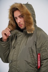 Парка Alpha Industries N-3B Logo Oxford Parka Olive Green (Зеленая)