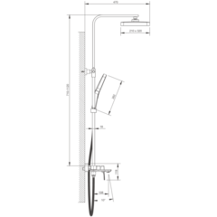 Душевая система тропический душ BELZ B24709 латунь, хром