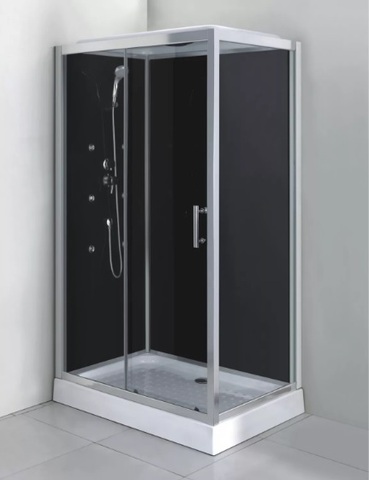 Душевая кабина Comfroty СF5777B 1200*800*2100 серое стекло, задняя черная стеклянная панель
