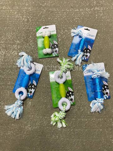 Игрушка для собак "Регби и 2 кольца нейлон/синтетическая резина 39 см с ароматом мяты", голубой