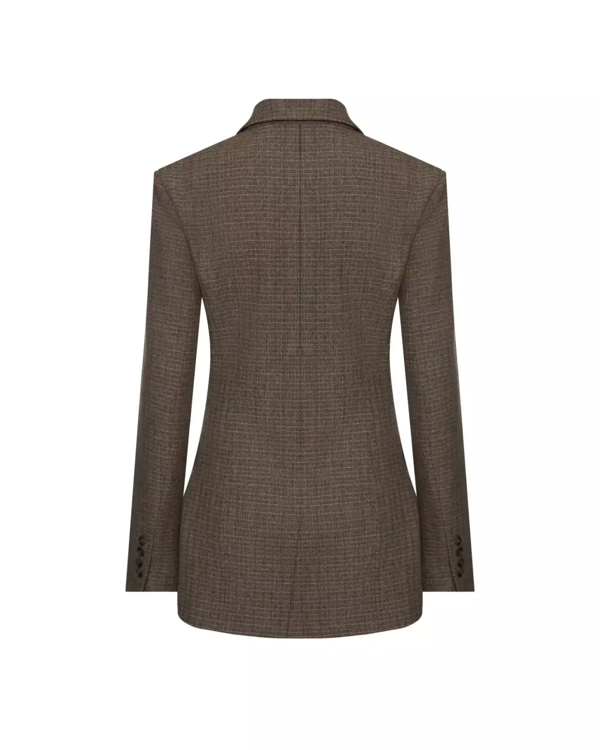 Жакет приталенный в клетку, Кофейный