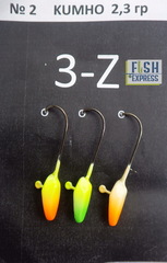 COOL PLACE  Мэйджиг крючок №2/ крючок № 4 Kumho, вес 2,3гр зимний 3шт/уп. форелевый в асс-те