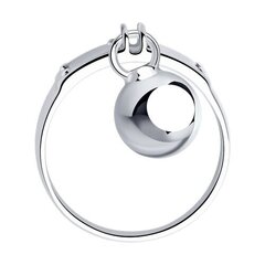 Стильное кольцо из серебра 925 пробы с подвеской шарик в стиле ТиФФАНИ