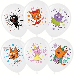 МЛ 12''/30 см, Три Кота, Играем вместе, Белый (200), пастель, 2 ст., 25 шт