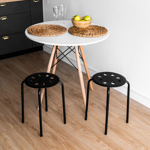 Табурет Axel чёрный, 30х45 см, полипропилен/металл (ПРИ ПОКУПКЕ ОТ 2х ШТУК)