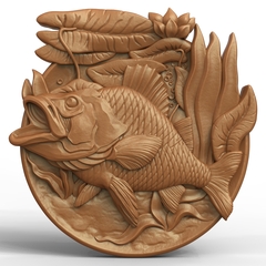 Силиконовый молд Рыба (медальон) № 0459