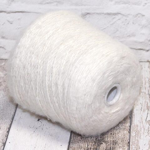 Вспушенная альпака на хлопке LANIFICIO DEL OLIVO HORUS 230 белый натуральный