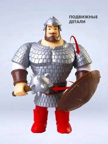 Набор фигурок Алеша Попович Илья Муромец Добрыня Никитич из мультфильма Три Богатыря