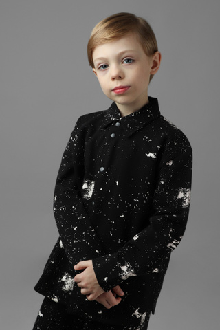 044_ОС25 Рубашка (джемпер) для мальчика, черный