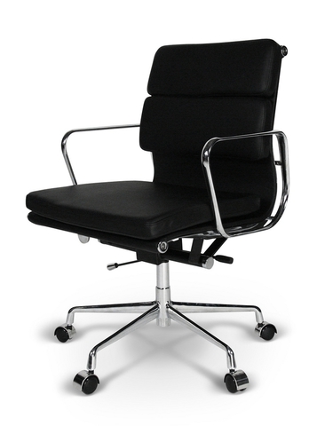 Кресло Eames Style Soft Pad Office Chair EA 217 черная кожа