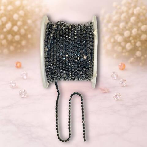 стразовая лента ,3,5мм ,цвет черный(1м)