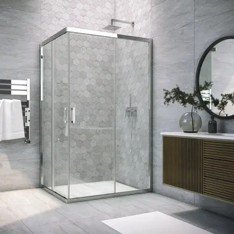 Vegas Glass ZA-F TUR NOVO 120*80 08 01 Душевой уголок профиль глянцевый хром, стекло прозрачное