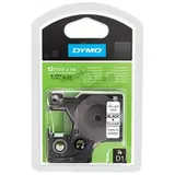Картридж с лентой DYMO 12 мм х 7 м., пластик, черный на прозрачном