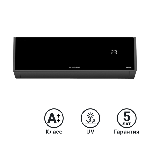 Купить Сплит-система инверторная Royal Thermo Барокко Блэк (Barocco Black)-12 недорого со склада в Хабаровске, Якутске, Владивостоке, Южно-Сахалинске, Благовещенске