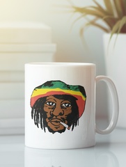 Кружка с рисунком Боб Марли (Bob Marley) белая 005