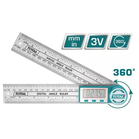 Угломер цифровой 0-360°, 0-200mm, 0~400mm(180°) TOTAL Код: TMT333601