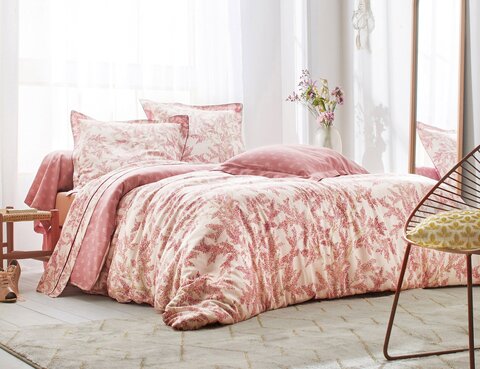 Постельное белье 2 спальное евро Blanc des Vosges Broceliande Framboise