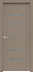 Межкомнатная дверь Велюкс 1 Ясень латте / Цвет Ясень латте / Стекло "Сатинато графит" / Двери Верда
