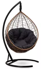 Подвесное кресло SEVILLA VERDE горячий шоколад, черная подушка (Laura Outdoor)