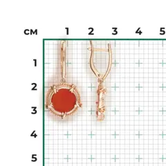 Серьги «Огненный закат» из золота 585 пробы с подвесками из сердолика