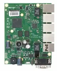 Системная плата маршрутизатора MikroTik RouterBOARD 450Gx4 with four core 716MHz Atheros CPU, 1 GB RAM, 5 Gigabit LAN ports, PoE OUT on port 5, Rout