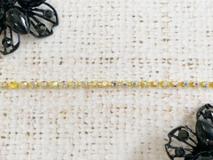 Цепь стразы, ss 12, ш. 3 мм, золото напыление AB