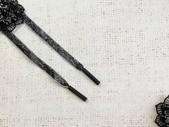 Шнур с люрексом, ш. 1 см, L 120 см, чернёное серебро