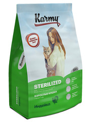 Сухой корм Karmy Sterilized для стерилизованных кошек, индейка, 400 г