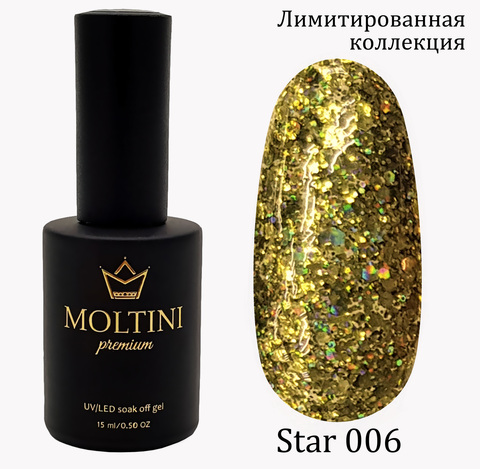 Гель-лак Moltini Premium STAR 006, 15 ml