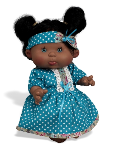 Платье хлопок с кружевом - Бирюзовый. Одежда для кукол, пупсов и мягких игрушек.