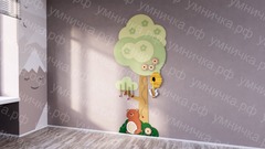 Настенная панель «Мишка под деревом»