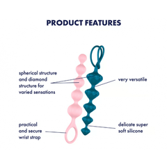 Набор анальных стимуляторов Love Beads от Satisfyer разноцветные (2 шт)