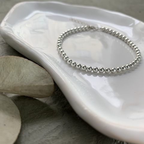 браслет с серебряными шариками 3 мм