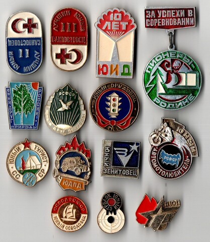 Подборка значков - 14 штук - Тема пионерские звания и достижения - СССР