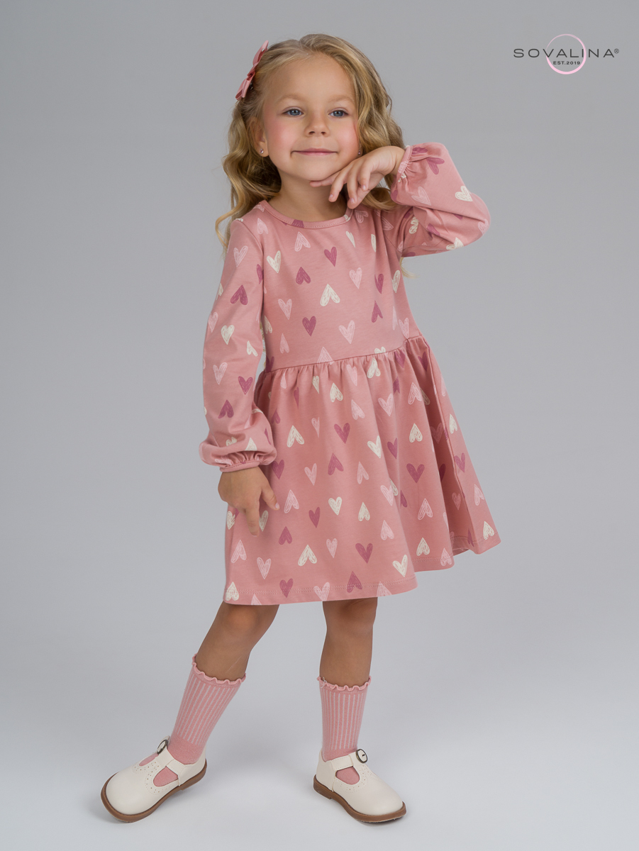 Платье Моана сердца на пудре