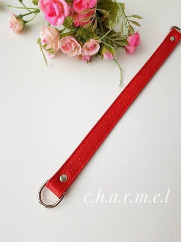 Handle 33 cm, with half-rings, color Red