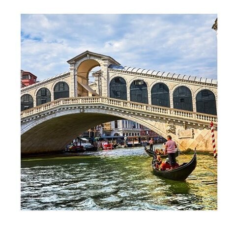 Холст с красками 20х20 по номер. в кор. (14цв.) Красивый мост в Венеции