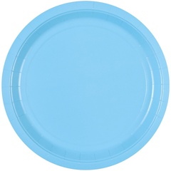 Тарелки однотонные, Пастель, Голубой, 23 см, 6 шт.