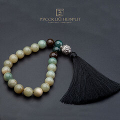 Чётки из нефрита "Ананда". 21 бусина.