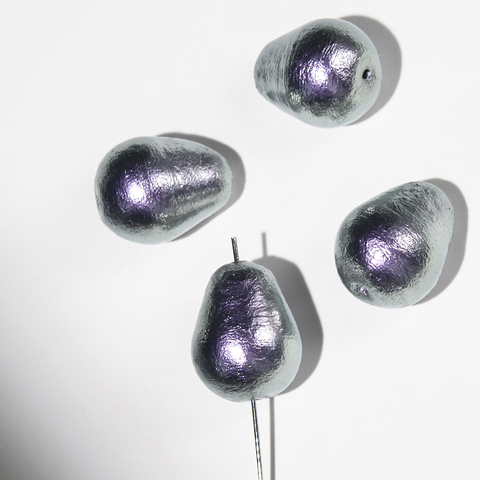 Хлопковый жемчуг, оттенок "Rich Gray", капля 16*20мм, сквозное отверстие