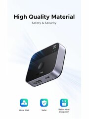 Переключатель UGREEN AW701 (65878) 2 in 1 8K@60Hz DisplayPort&USB-C Switcher Black