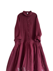 Уля. Платье льняное асимметричное с вышивкой по низу PL-422606