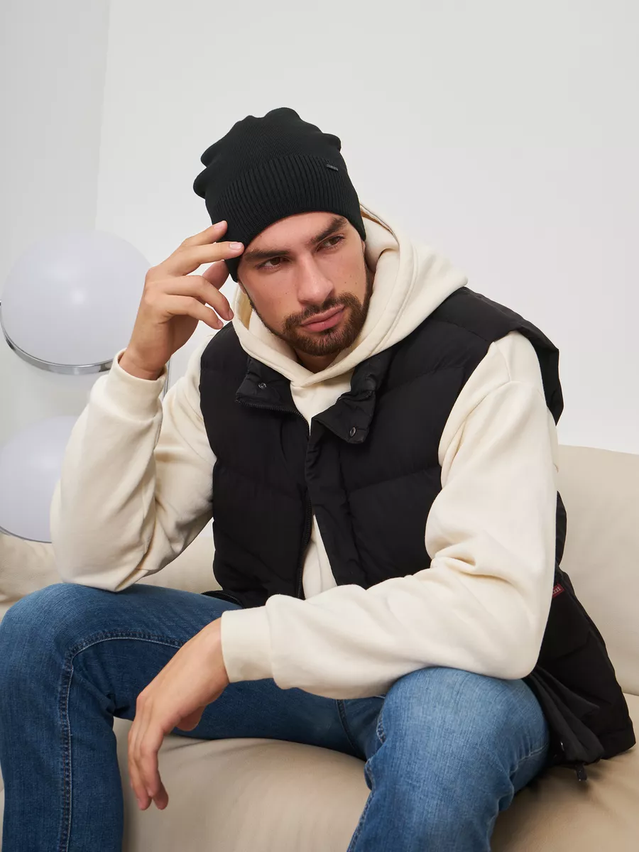 Шапка бини зимняя весенняя с флисом