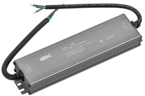 Драйвер LED ИПСН-PRO 150Вт 12 В блок- шнуры IP67 IEK