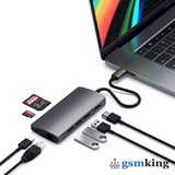 Satechi Type-C Multi-Port Adapter 4K with Ethernet V2 (USB-C PD to 3 x USB 3.0 ports + SD card slot + Micro SD card + Gigabit Ethernet + 4K HDMI) Space Gray ST-TCMA2M