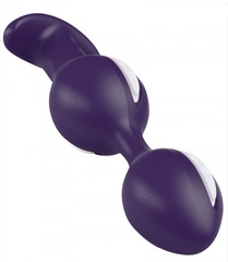 Фиолетово-белые анальные шарики B Balls Duo - 12,5 см. - 