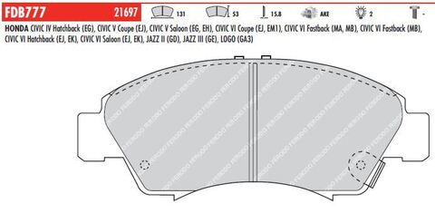 Колодки  FERODO   FDB777