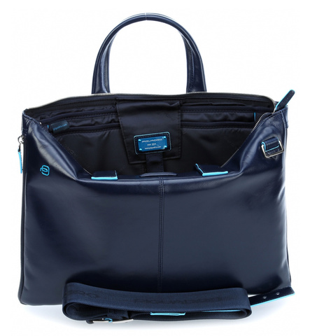 Сумка для ноутбука Piquadro Blue Square, синий, кожа натуральная (CA4021B2/BLU2)
