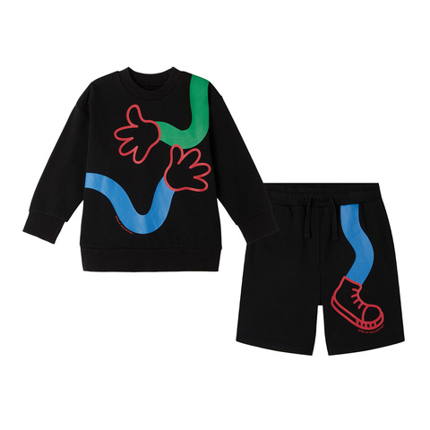 Свитшот и Шорты Stella McCartney Kids Hands Black